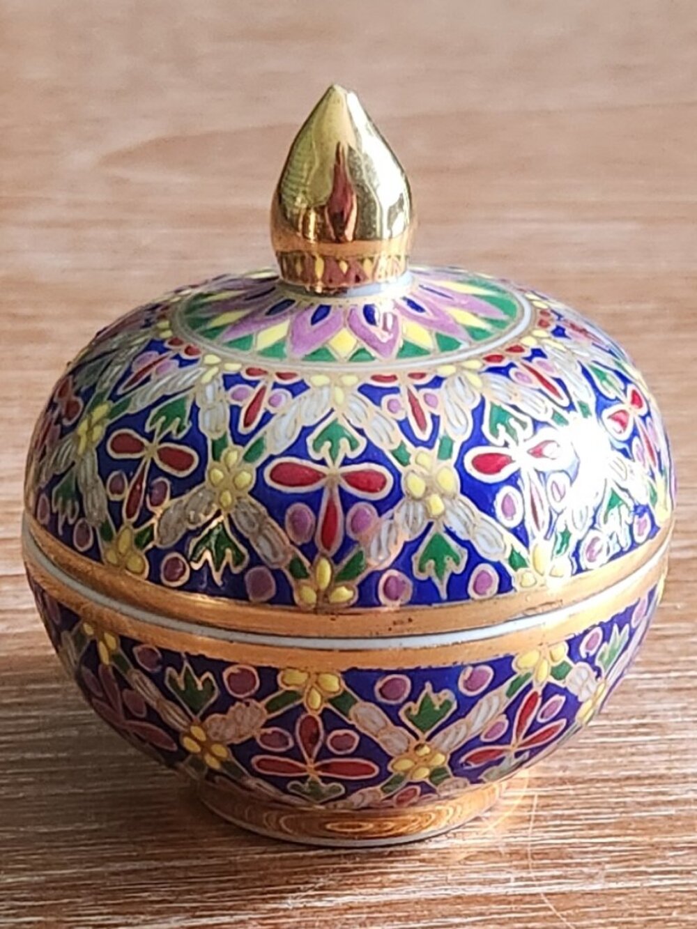 Benjarong Porcelain Jar 2.5" high